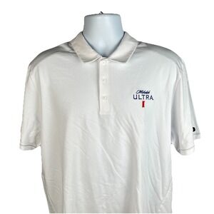 Michelob Ultra Polo Shirt Mens XL White Ogio Golf Performance Stretch